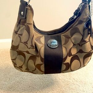 Coach Signature Beige and Brown Women's Bag